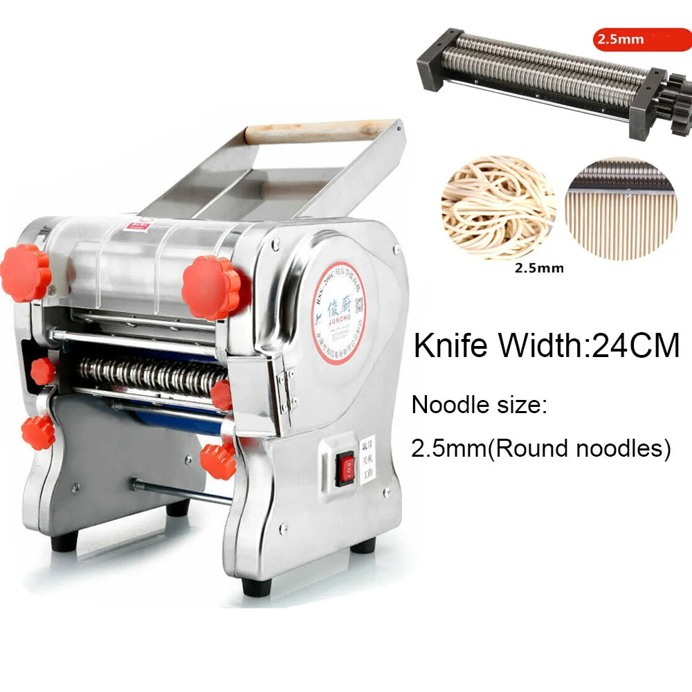 Hign-Concerned 550W Electric Pasta Maker Noodle Machine Full Stainless Steel