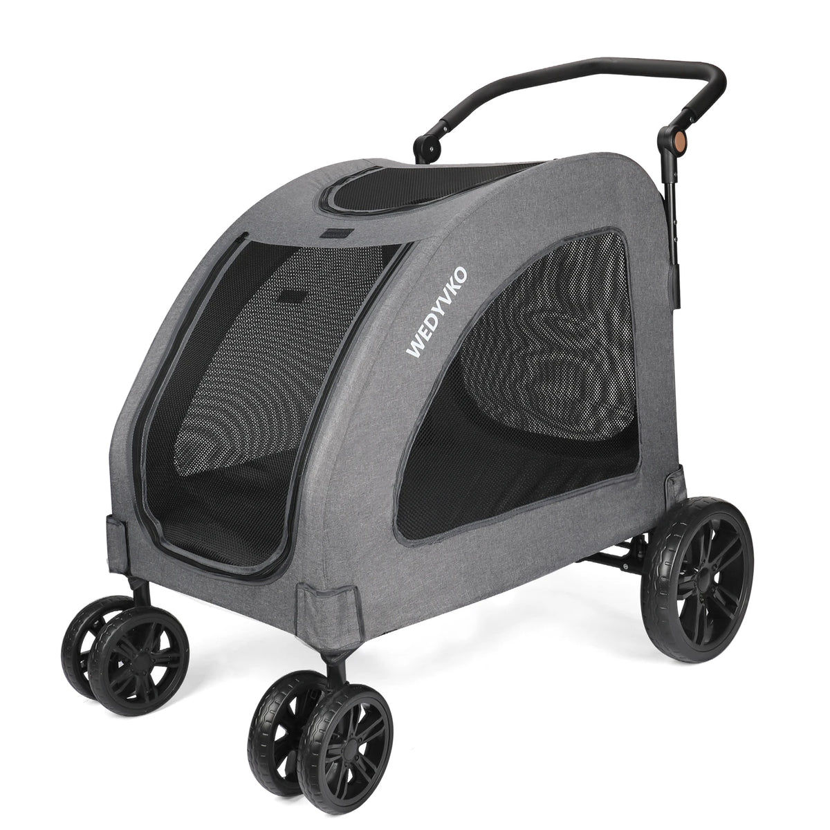 Heavy Duty Dog Stroller for Large Dogs up to 120 lbs, Foldable Pet Wagon with 360° Wheels, All-Round Ventilation, Front & Rear Z