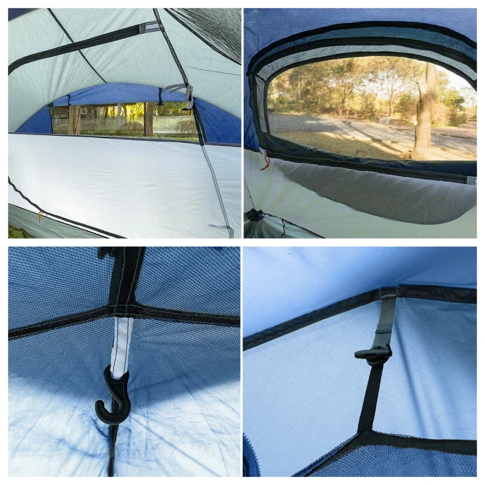 Night Cat Pop Up Tent 2-3 Persons Instant Set Up Tent with Footprint Tarp & Porch, Automatic Double Layer Waterproof Camping Tent with Rainfly