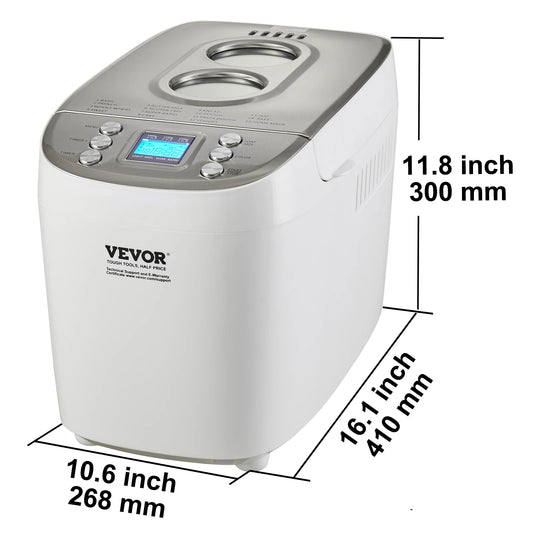 SucceBuy 3 LB Bread Maker 15-in-1 Dough Machine Nonstick Ceramic Pan Automatic Bread maker with Gluten Free Setting