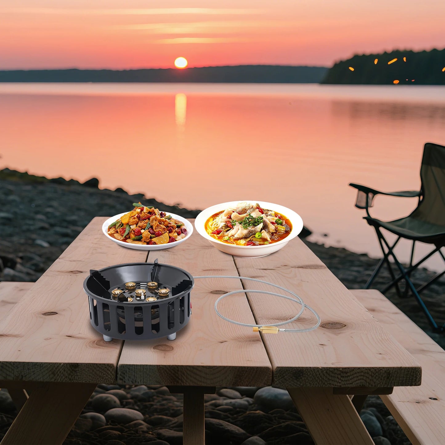 Portable Propane Butane Camping Stove With Adapters