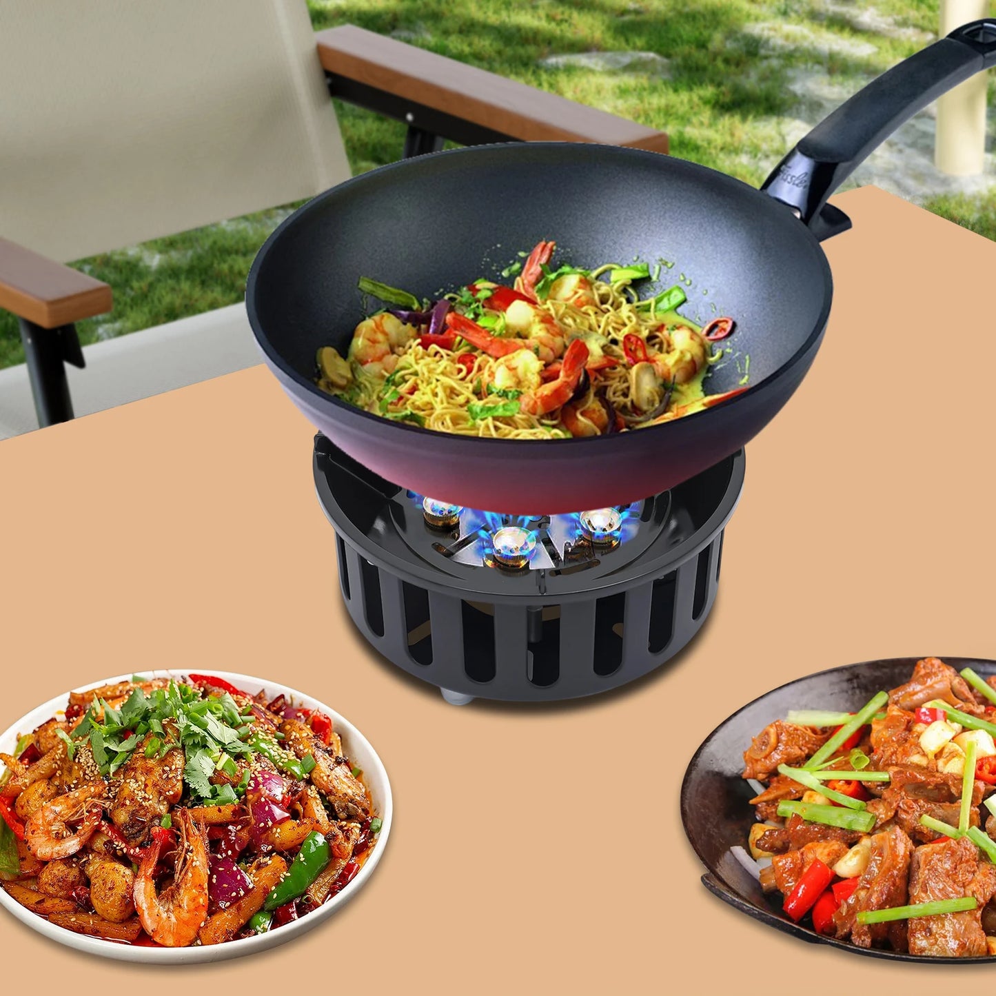 Portable Propane Butane Camping Stove With Adapters