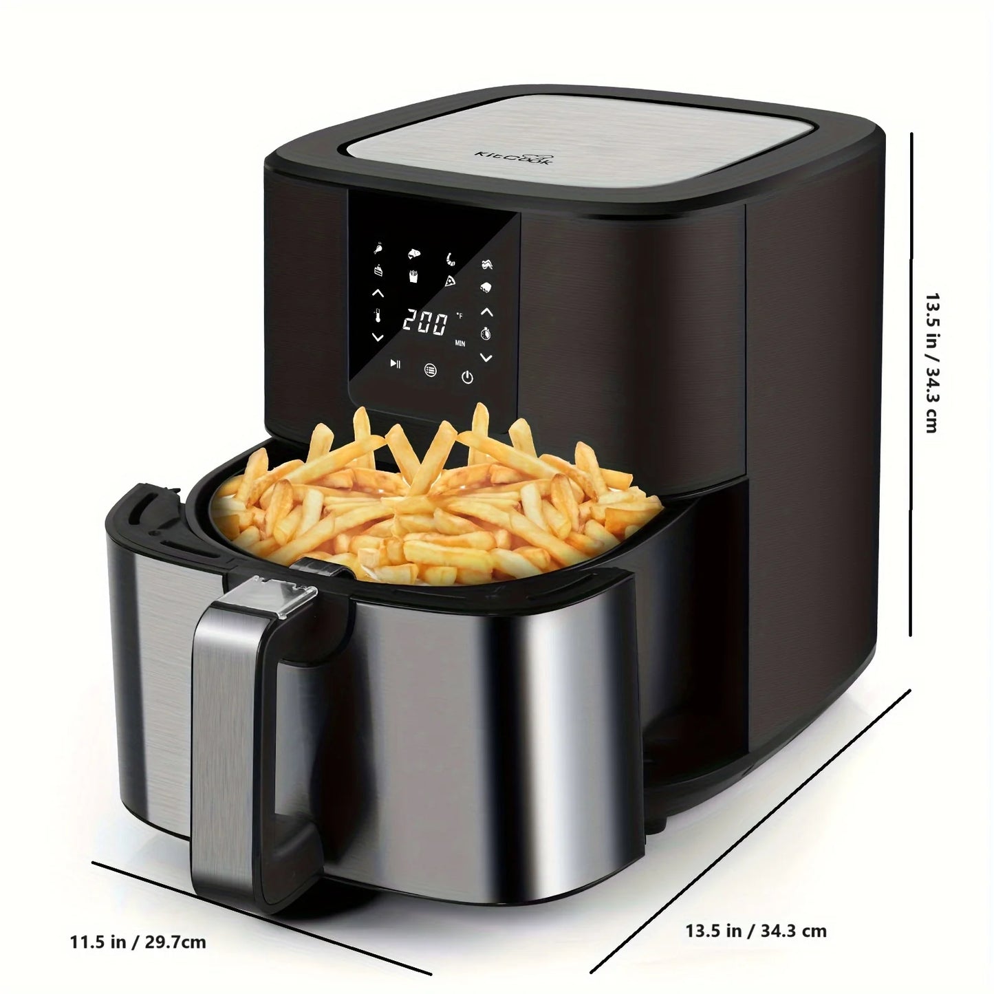 KitCook Air Fryer 1500W 8 Presets Digital Touch Screen