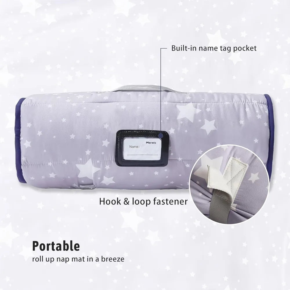 Toddler Nap Mat with Pillow and Blanket Lightweight Soft Preschool Daycare Travel Sleeping Bag