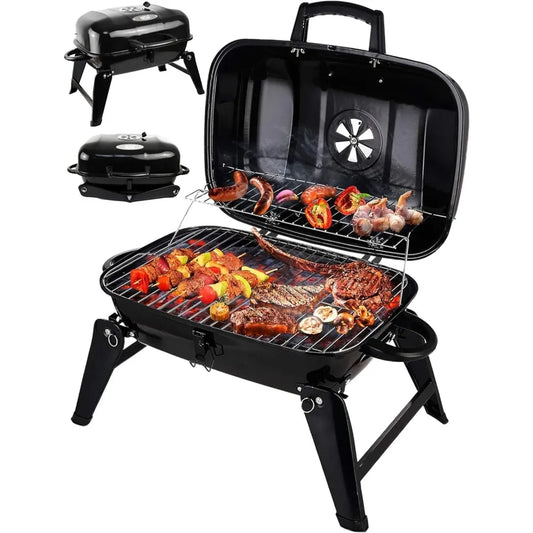 Compact Foldable Charcoal Grill for Camping Outdoor Picnic Tailgate Backyard Cooking