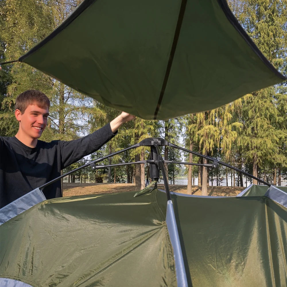 Night Cat Pop Up Tent 2-3 Persons Instant Set Up Tent with Footprint Tarp & Porch, Automatic Double Layer Waterproof Camping Tent with Rainfly