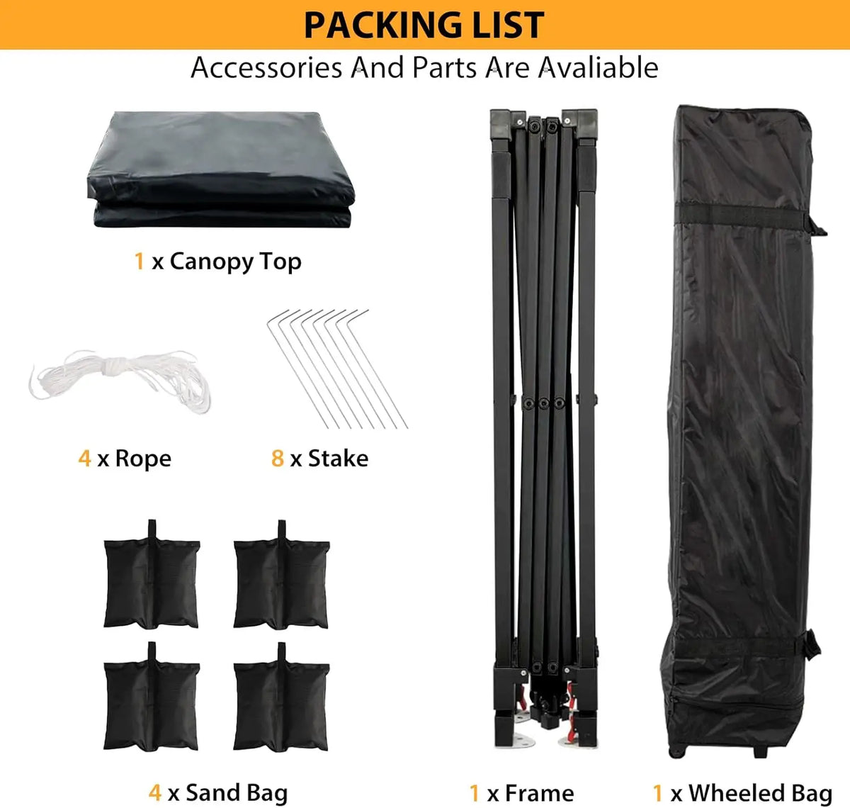 10x10 FT Pop Up Canopy Tent, Black Heavy Duty Waterproof Gazebo Shelter with Wheeled Carry Bag Portable Instant Sun Shade for Outdoor Parties, Events & Camping,Patio, Garden, Beach