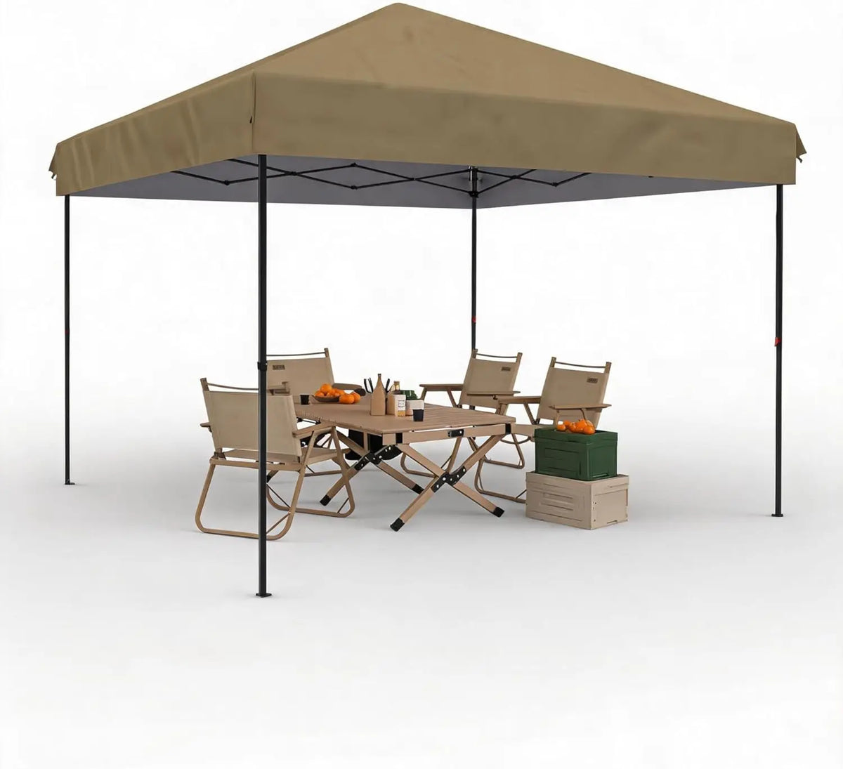 10x10 FT Pop Up Canopy Tent, Black Heavy Duty Waterproof Gazebo Shelter with Wheeled Carry Bag Portable Instant Sun Shade for Outdoor Parties, Events & Camping,Patio, Garden, Beach