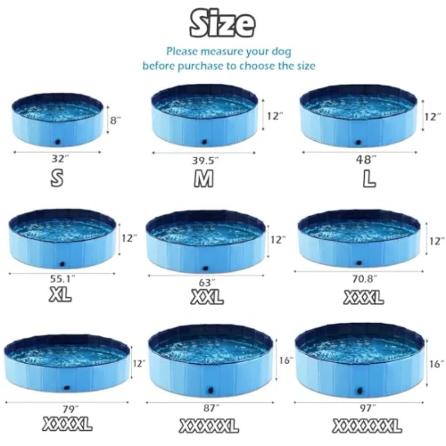 Foldable Dog Pet Bath Pool Collapsible Dog Pet Pool Bathing Tub Kiddie Pool Doggie Wading Pool for Puppy Small Medium Large Dog