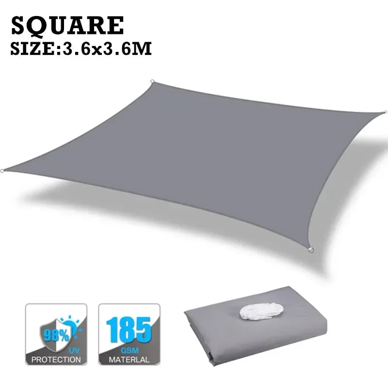 160GSM Waterproof Awning Sunshade Sun Shade Sail For Outdoor Garden Beach Camping Patio Pool Sun Canopy Tent Sun Shelter