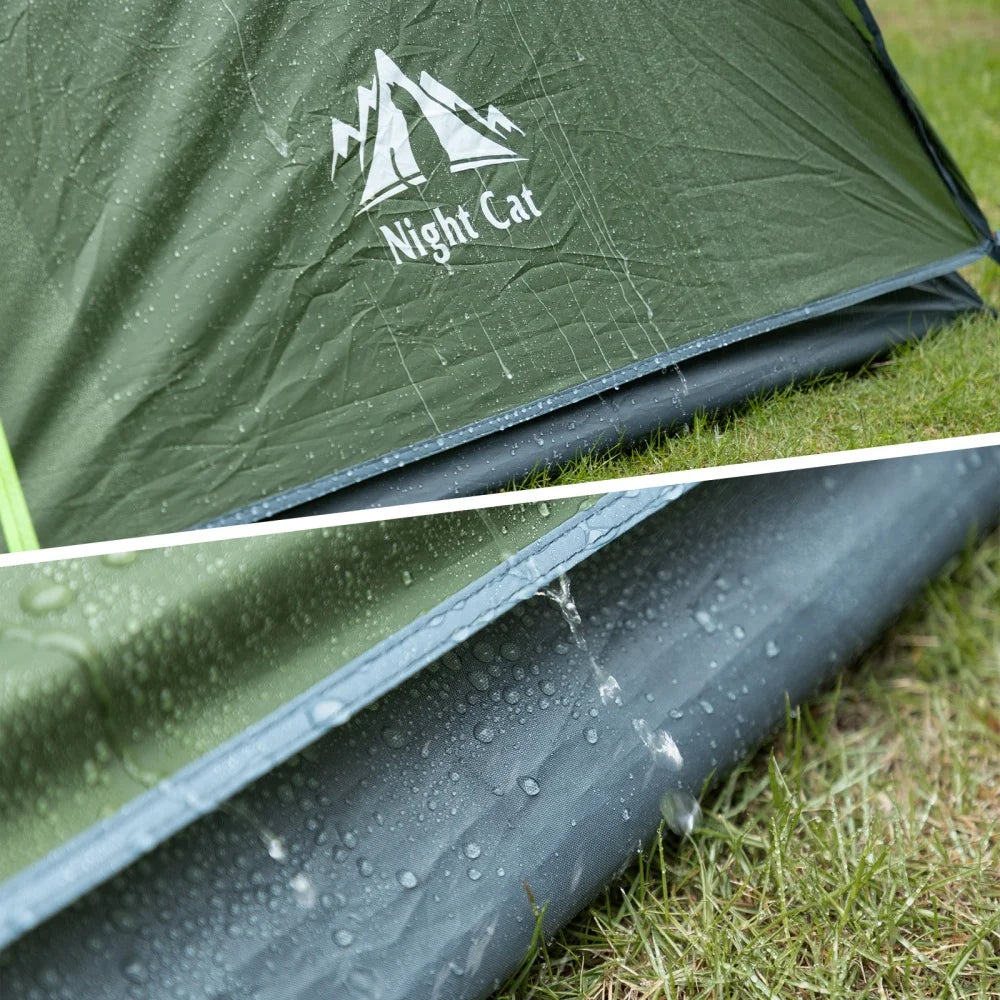 Night Cat 2-Persons Backpacking Tent: Waterproof Lightweight Camping Tent for Two People Hiking Outdoor Mountain with Aluminum Poles and Rainfly