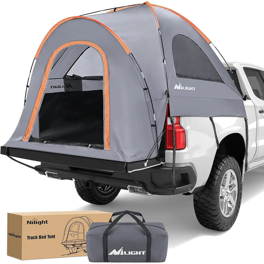 Nilight Truck Bed Tent, Pickup Tent 2 Person Waterproof PU2000mm Double Layer for Full Size Truck Camping Outdoor Travel, 8-8.5FT / 5.2-5.8 FT / 6.4-6.7 FT, Portable Pickup Camping Tent for Outdoor Road Trip Adventure