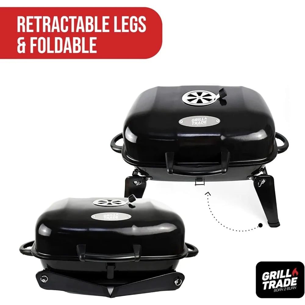 Compact Foldable Charcoal Grill for Camping Outdoor Picnic Tailgate Backyard Cooking