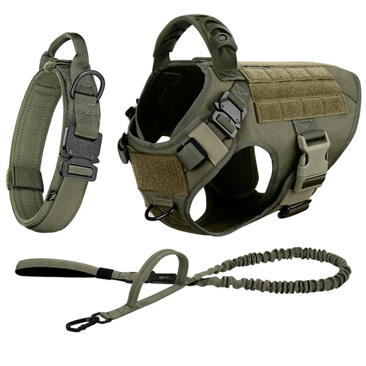 Large Dog Harness And Leash Set Pet German Shepherd Malinois Training Walking Vest Dog Harness And Collar For Medium Large Dogs