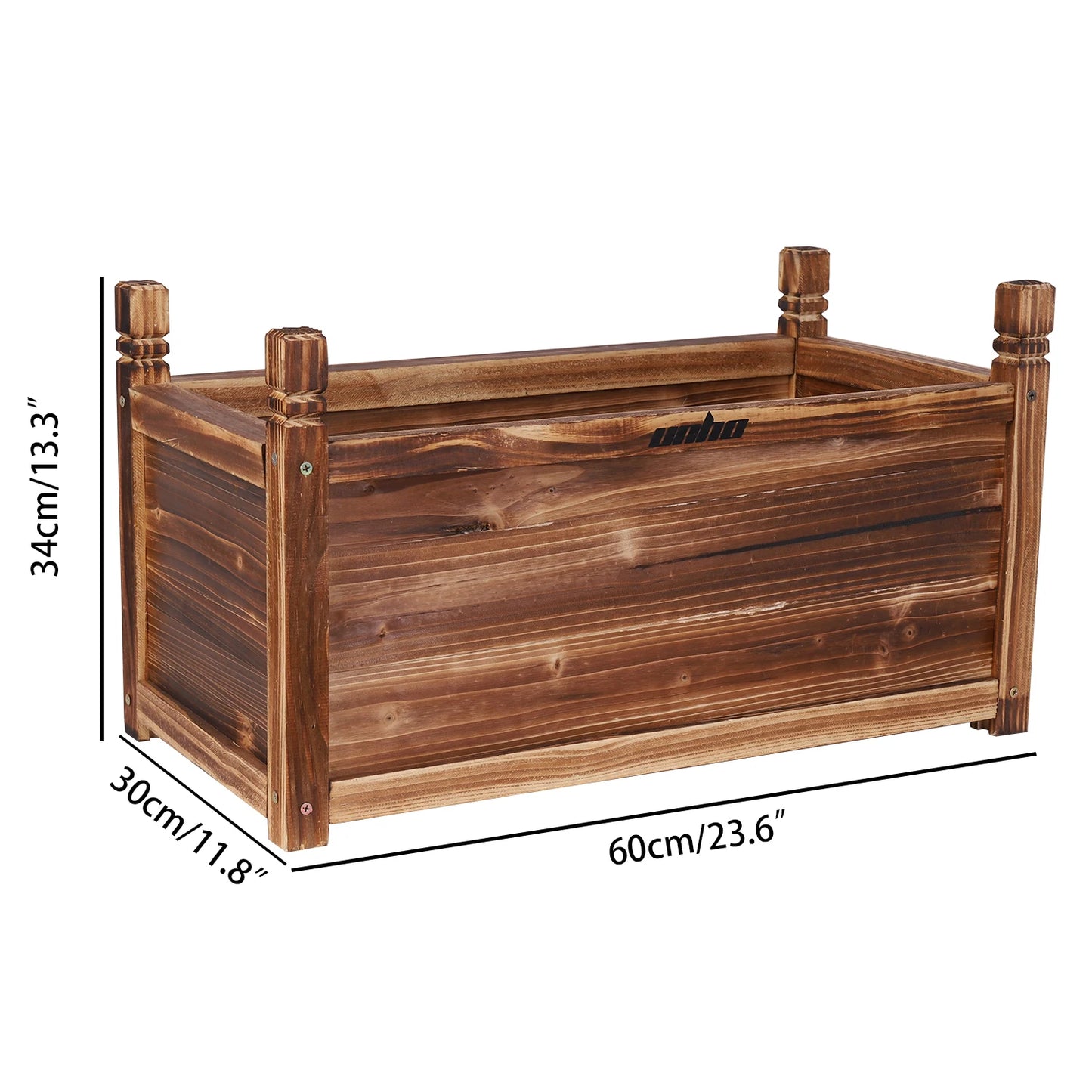 Wood Planter Box Outdoor Raised Garden Planter Bed for Flowers Vegetables