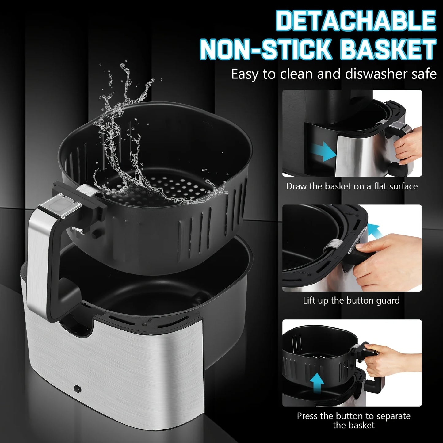 KitCook Air Fryer 1500W 8 Presets Digital Touch Screen